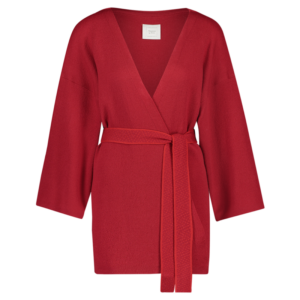 Rood kimono vest.