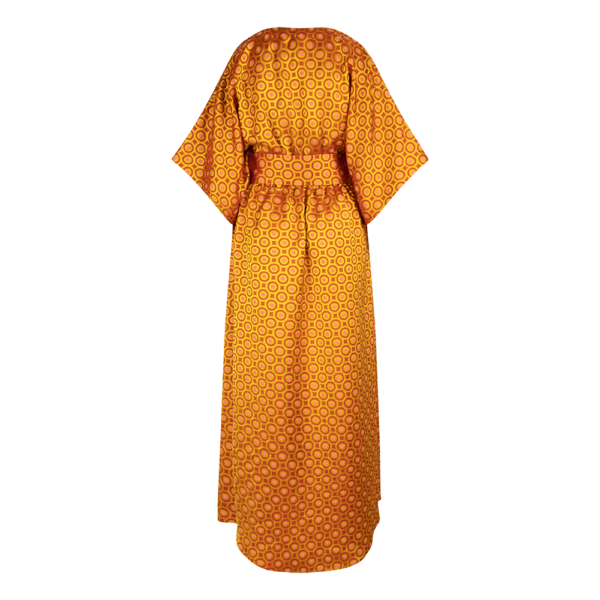 Rood oranje kaftan kimono jurk