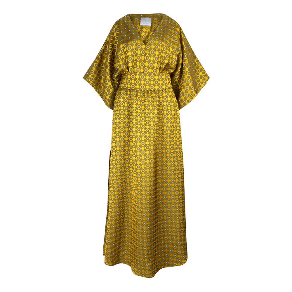 Groene kaftan kimono jurk - Shop bij Halsduk by Esmee