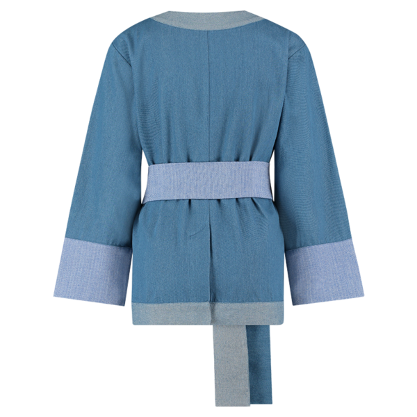 Blauw denim kimono jasje.