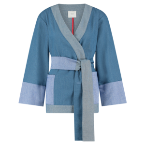 Blue denim kimono jacket