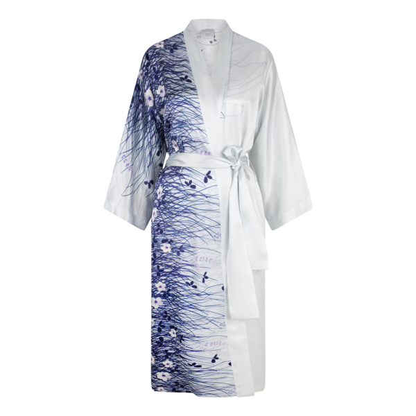 Silk white kimono Grås