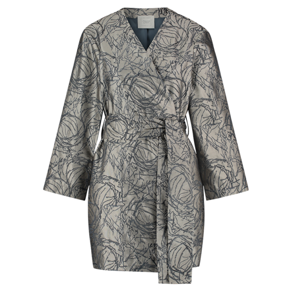 Zijden Kimono jasje Silver.