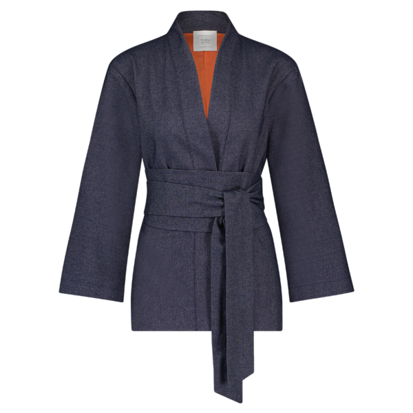 Denim kimono jasje donkerblauw