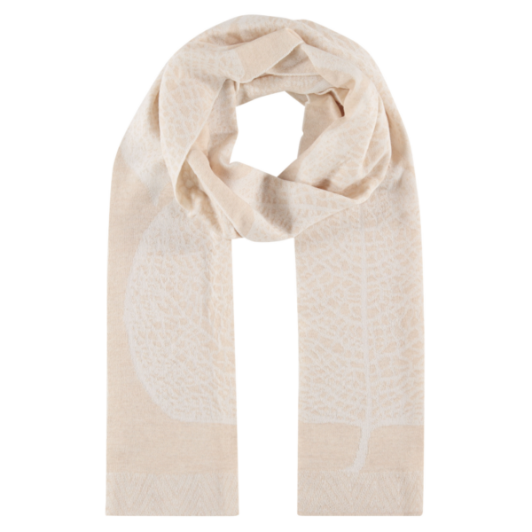 Cream scarf Jacquard knitted