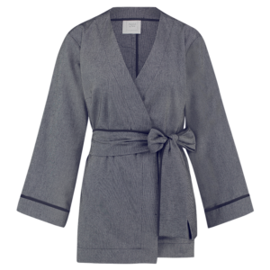 Blue cotton kimono jacket Fåglar