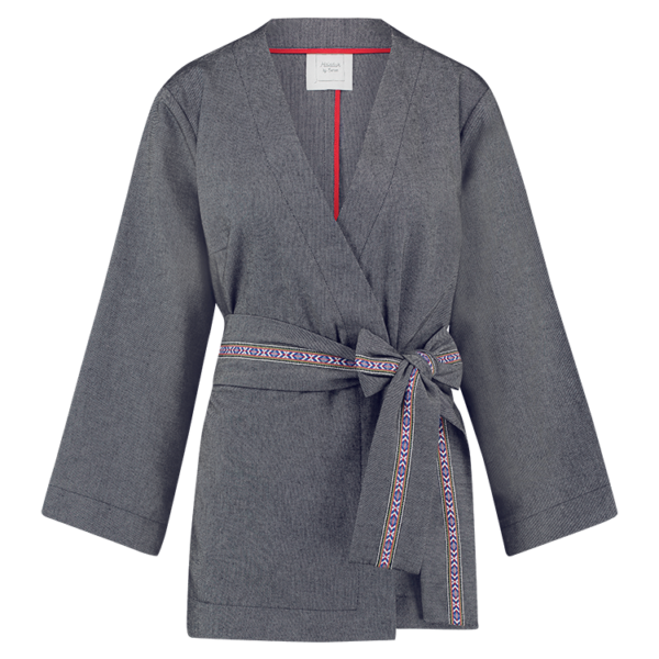 Katoen blauw kimono jasje Folklore