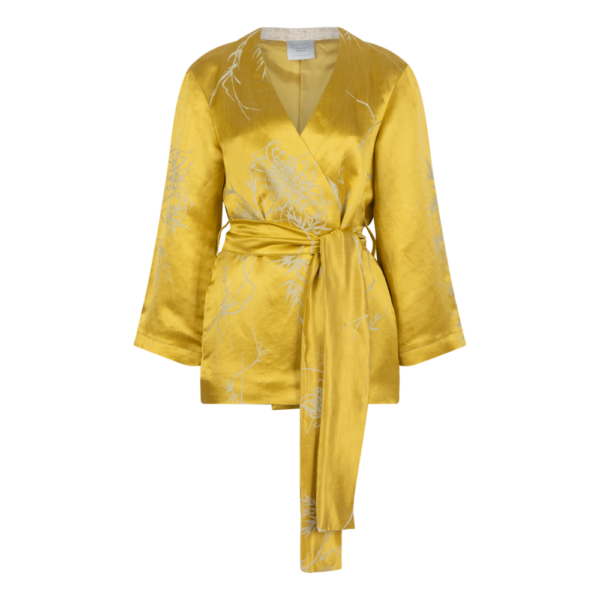 Zijden kimono jasje Lila Gold