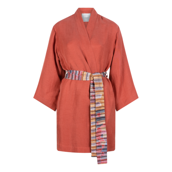 Koraal rode kimono