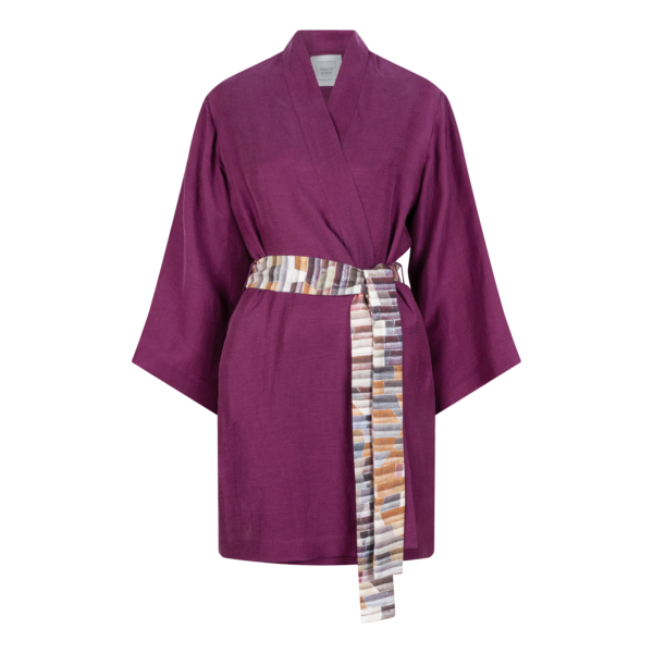 Purple kimono.
